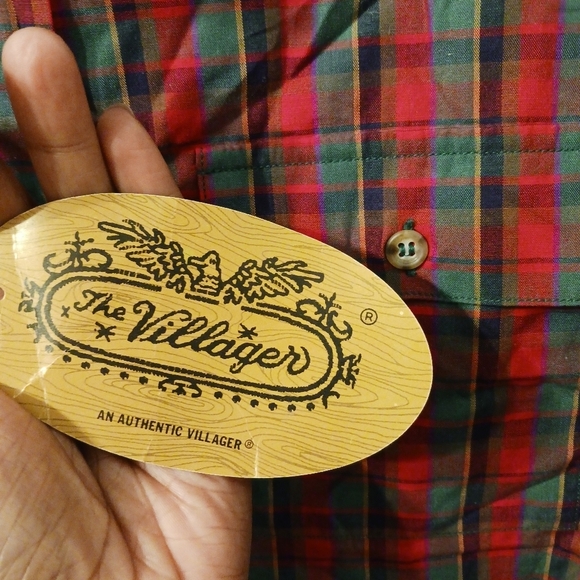NWT Vintage Villager plaid button down shirt - Picture 8 of 9